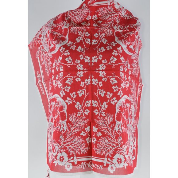 Alexander McQueen IVY SKULL CREEPER Cotton Scarf - Picture 9 of 9